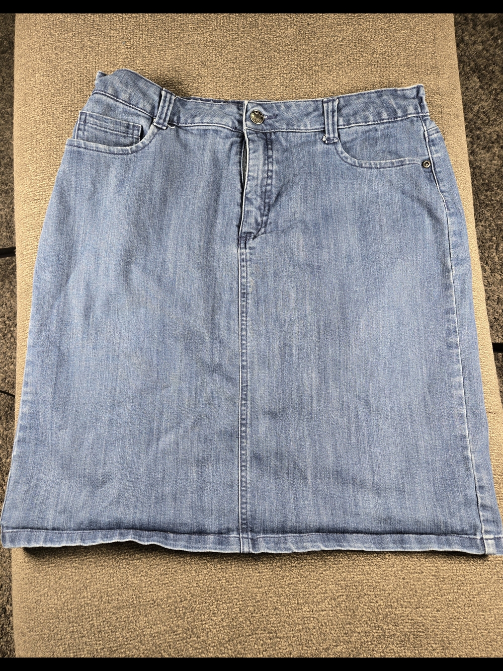 Basic Editions Light Blue Denim Midi Skirt